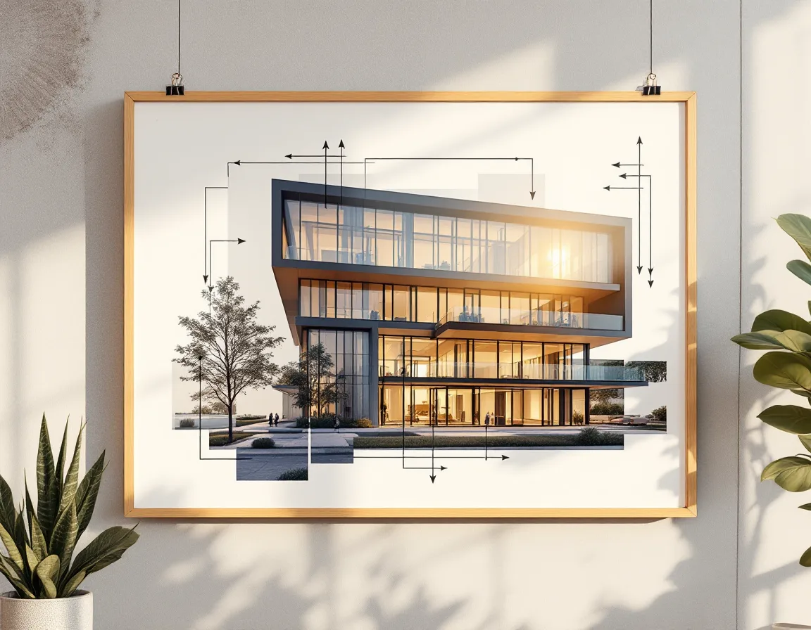 A render presented as a pinned board